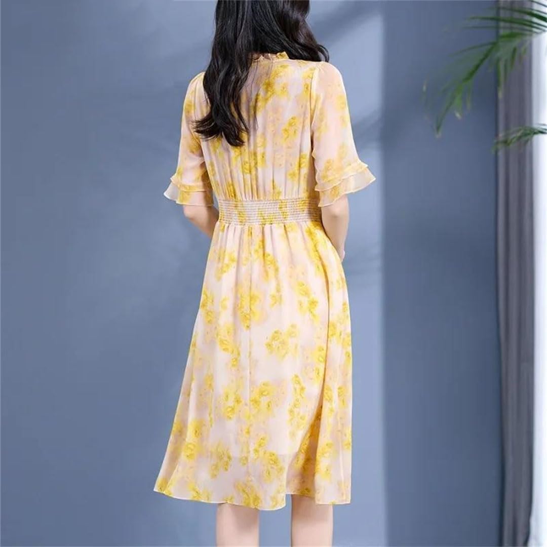 Mulberry Silk V-Neck Long Summer Dress for Women - Image 3