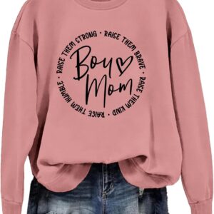 Boy Mom Long Sleeve Graphic Sweatshirt for Women