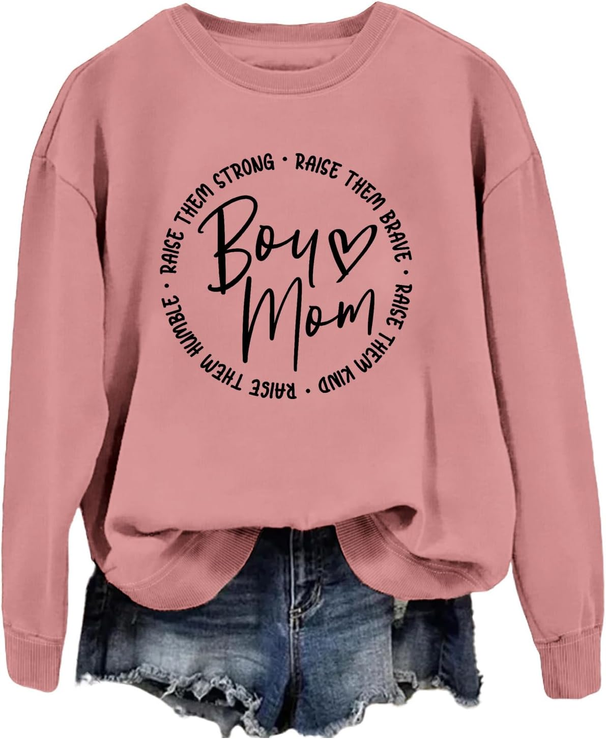 Boy Mom Long Sleeve Graphic Sweatshirt for Women