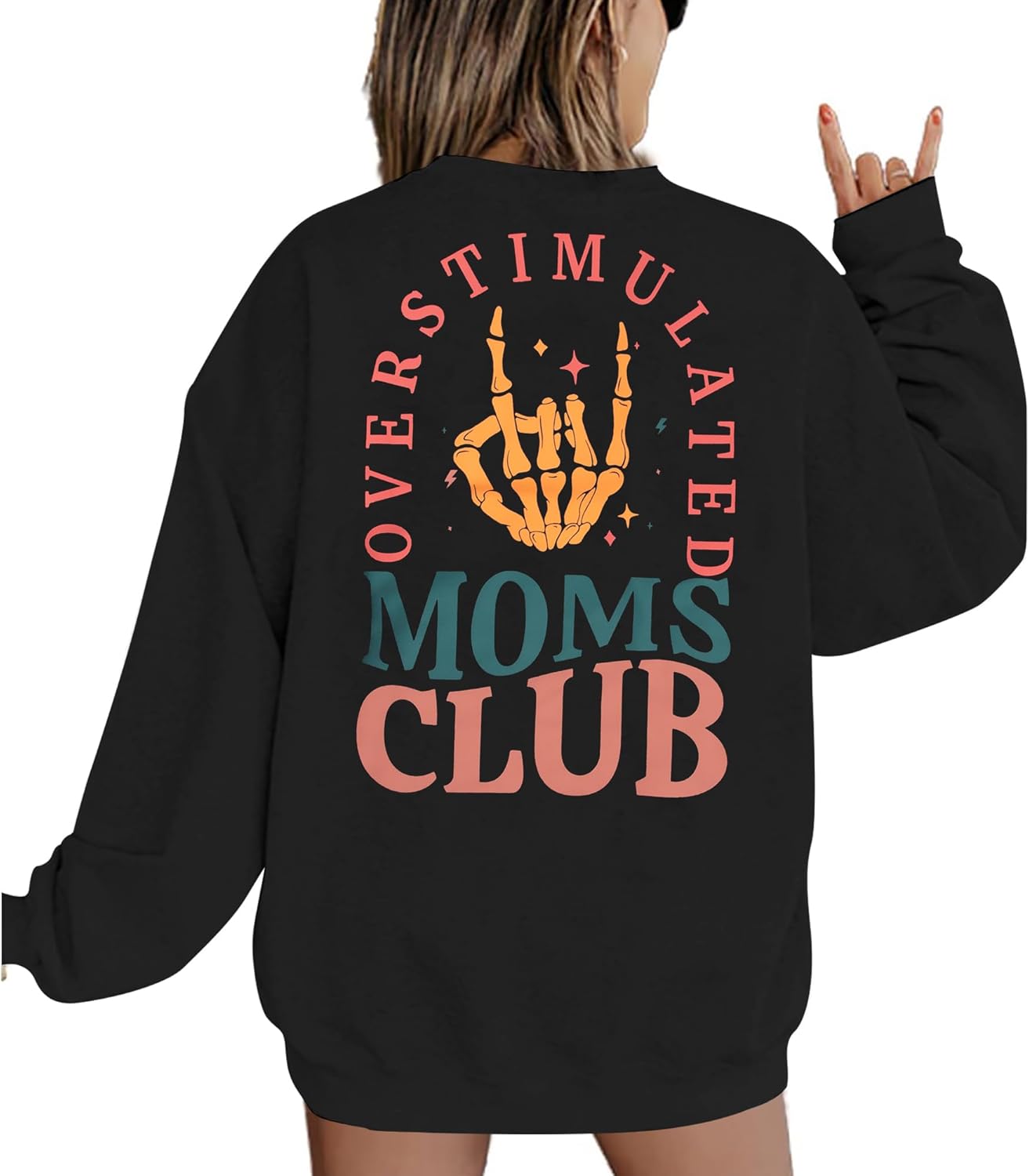 Overstimulated Moms Club Crewneck Sweatshirt for Women