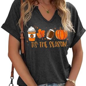 Tis The Season Pumpkin Halloween T-Shirt for Women