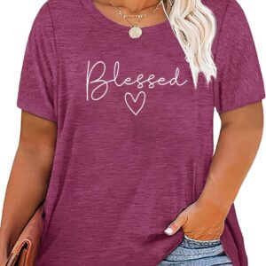 Plus Size Flower Print Crew Neck T-Shirt for Women