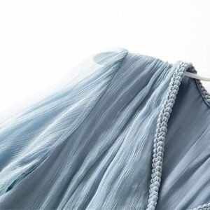Silk V-Neck Lantern Sleeve Tiered Ruffle Maxi Dress