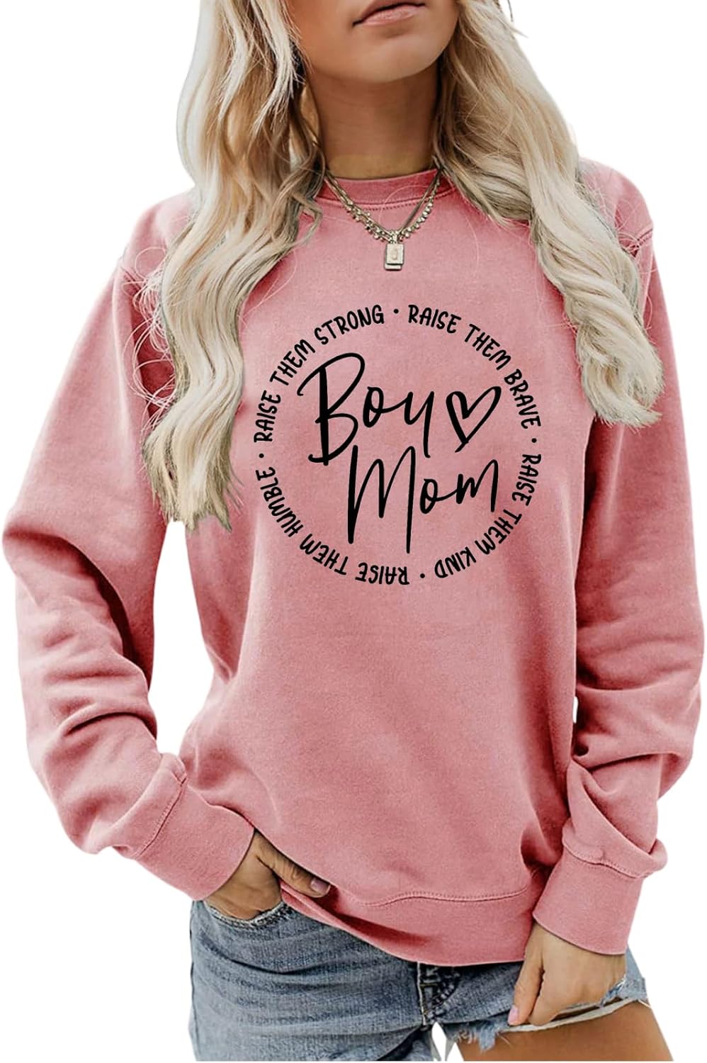 Boy Mom Long Sleeve Graphic Sweatshirt for Women - Image 3