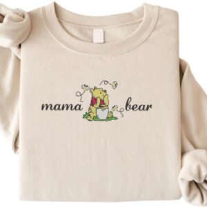 Mama and Papa Bear Embroidered Matching Couple Sweatshirt