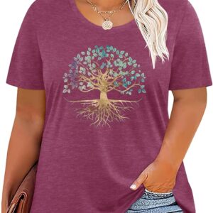 Plus Size Graphic Loose Fit Summer T-Shirt for Women
