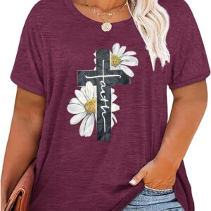 Plus Size Western Flower Graphic T-Shirt for Women