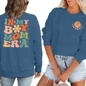 Boy Mom Crewneck Pullover Sweatshirt for Women