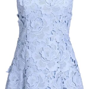Blue Floral Lace Mini Dress for Women