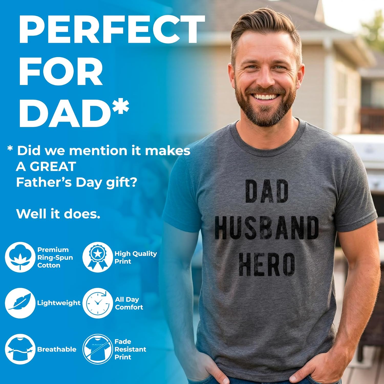 Best Dog Dad Ever Graphic T-Shirt for Men