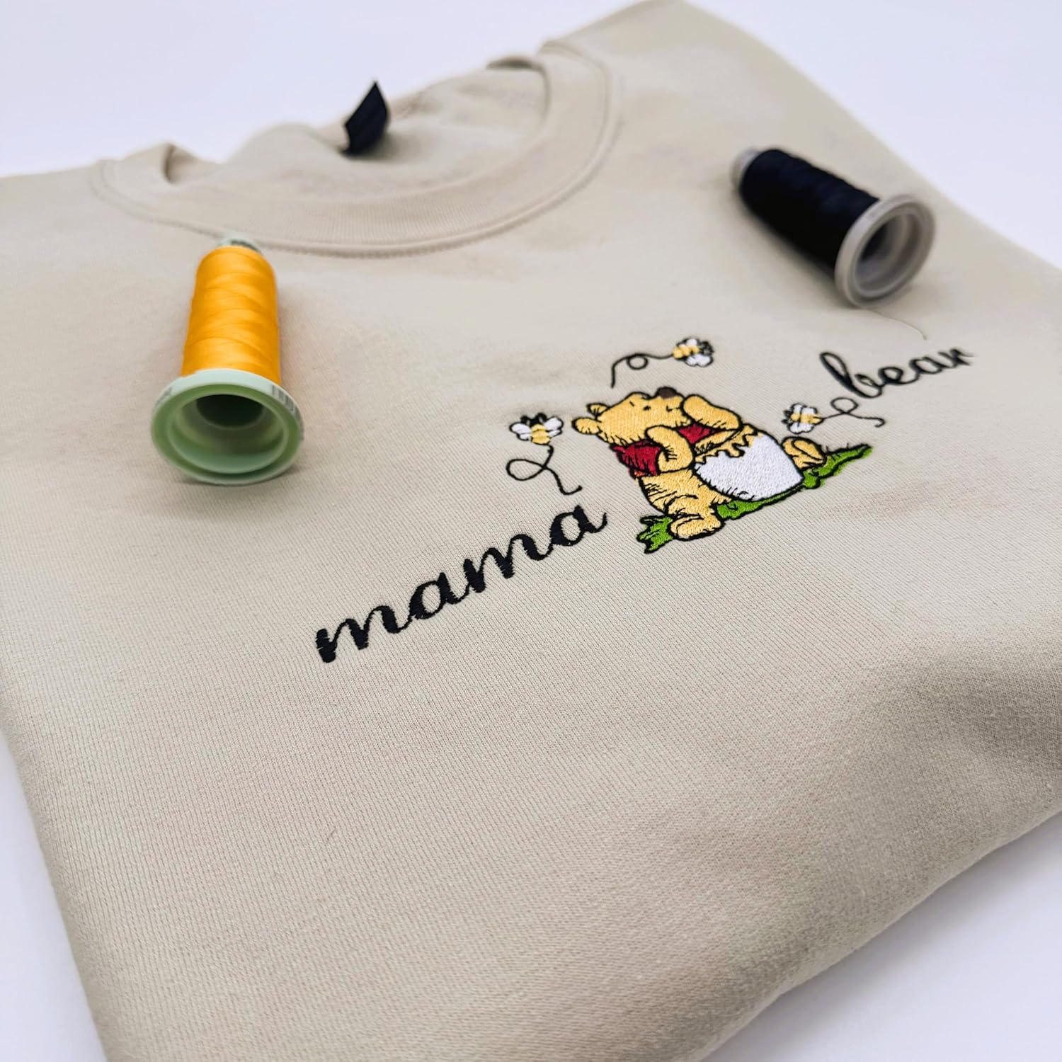 Mama and Papa Bear Embroidered Matching Couple Sweatshirt - Image 4